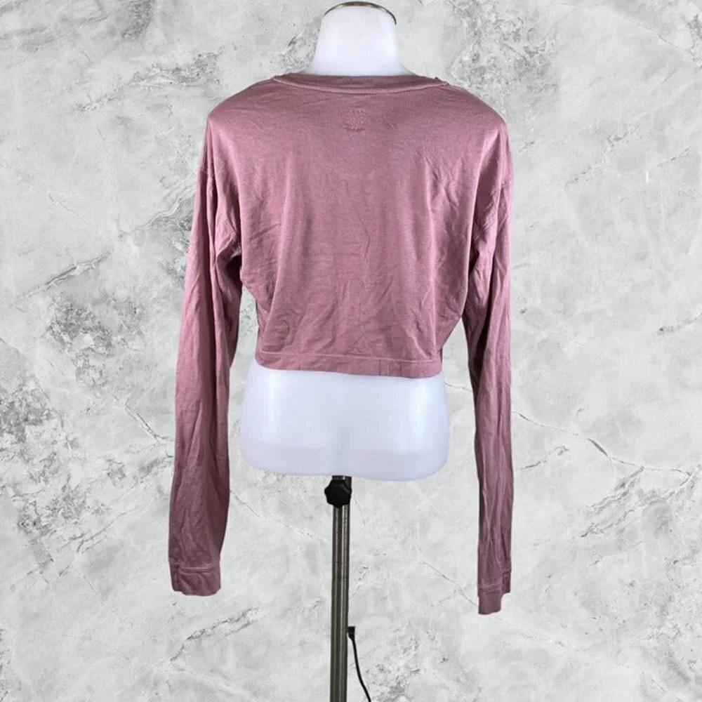 WellBeing + BeingWell Stella Long Sleeve Cropped Tee - Rose Taupe